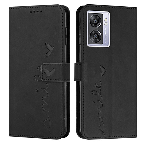 Leather Case Stands Flip Cover Holder Y03X for OnePlus Nord N300 5G Black