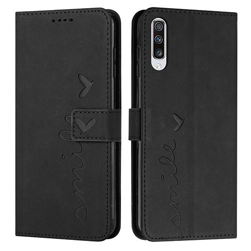 Leather Case Stands Flip Cover Holder Y03X for Samsung Galaxy A70 Black