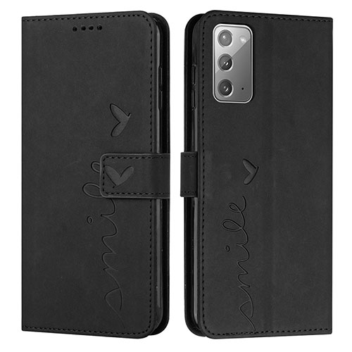 Leather Case Stands Flip Cover Holder Y03X for Samsung Galaxy Note 20 5G Black
