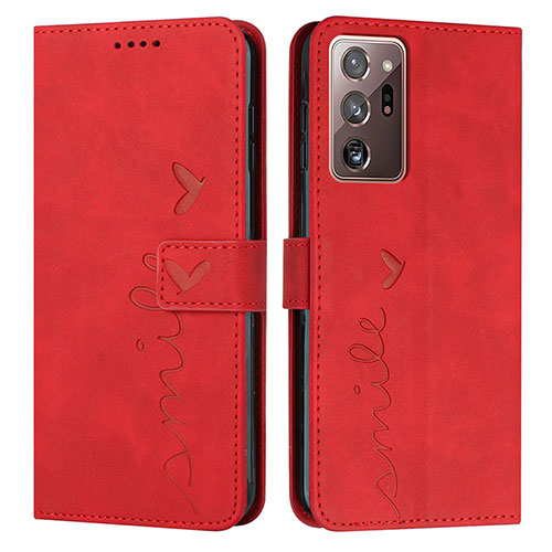 Leather Case Stands Flip Cover Holder Y03X for Samsung Galaxy Note 20 Ultra 5G Red