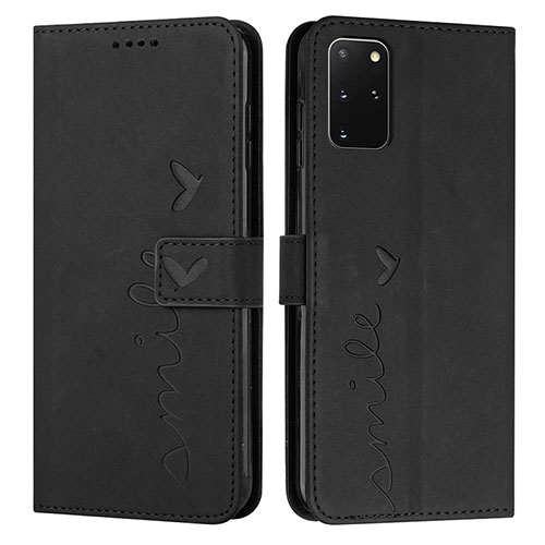 Leather Case Stands Flip Cover Holder Y03X for Samsung Galaxy S20 Plus 5G Black