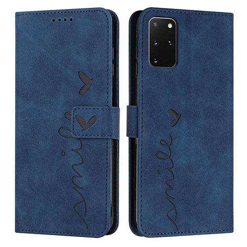 Leather Case Stands Flip Cover Holder Y03X for Samsung Galaxy S20 Plus 5G Blue