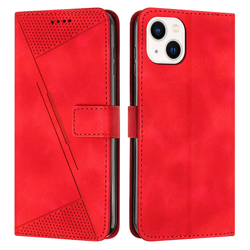 Leather Case Stands Flip Cover Holder Y04X for Apple iPhone 13 Red