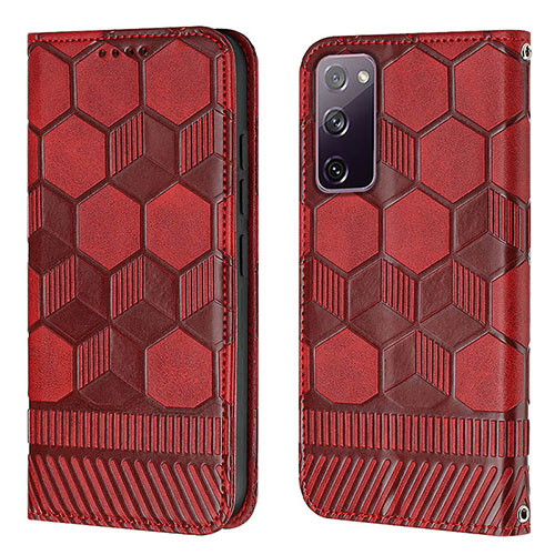 Leather Case Stands Flip Cover Holder Y05B for Samsung Galaxy S20 FE 5G Red