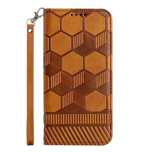Leather Case Stands Flip Cover Holder Y06B for Samsung Galaxy S20 FE (2022) 5G Light Brown