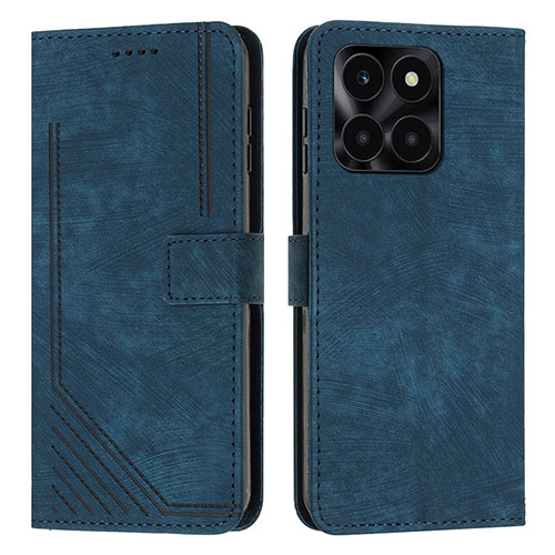 Leather Case Stands Flip Cover Holder Y07X for Huawei Honor X8b Blue