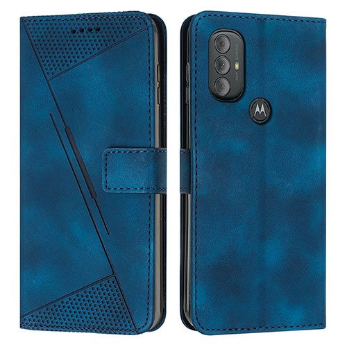 Leather Case Stands Flip Cover Holder Y07X for Motorola Moto G Power (2022) Blue