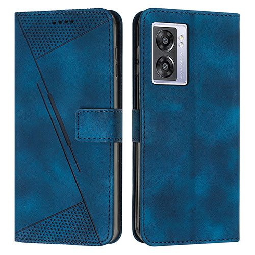 Leather Case Stands Flip Cover Holder Y07X for OnePlus Nord N300 5G Blue