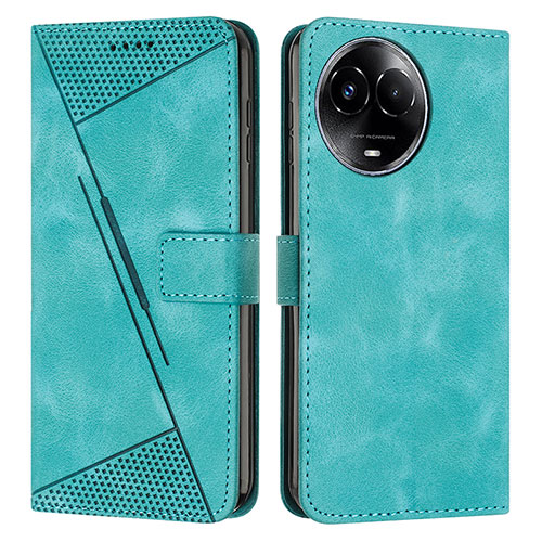 Leather Case Stands Flip Cover Holder Y07X for Realme 11 5G Green