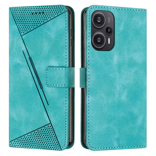 Leather Case Stands Flip Cover Holder Y07X for Xiaomi Poco F5 5G Green