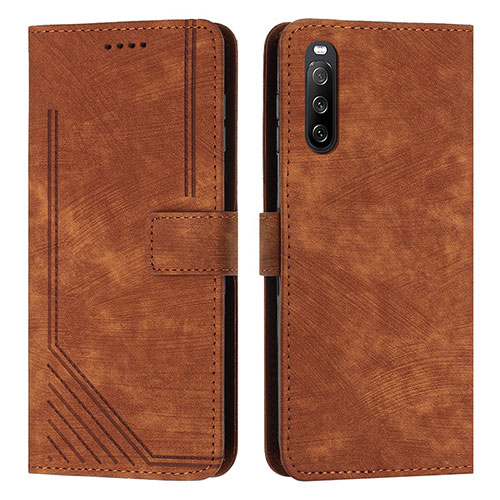 Leather Case Stands Flip Cover Holder Y08X for Sony Xperia 10 IV Brown