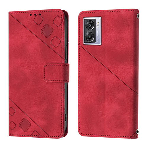 Leather Case Stands Flip Cover Holder YB1 for OnePlus Nord N300 5G Red