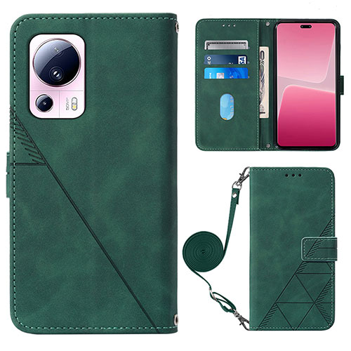 Leather Case Stands Flip Cover Holder YB1 for Xiaomi Mi 12 Lite NE 5G Green