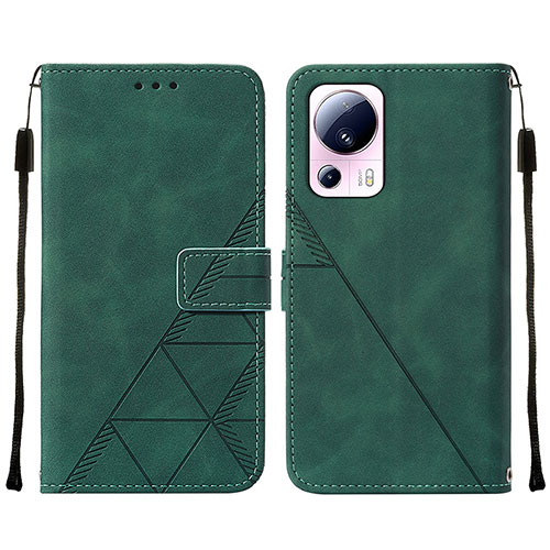 Leather Case Stands Flip Cover Holder YB2 for Xiaomi Mi 12 Lite NE 5G Green