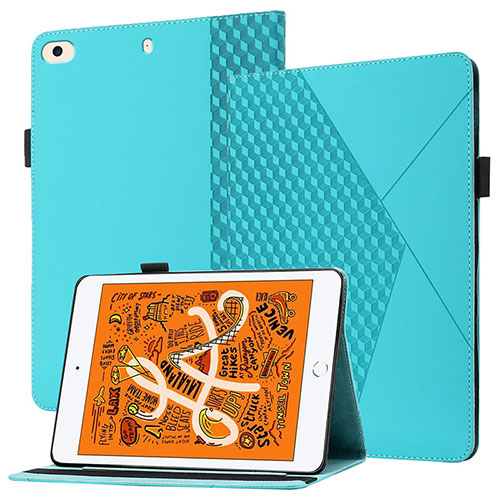 Leather Case Stands Flip Cover Holder YX1 for Apple iPad Mini 5 (2019) Mint Blue