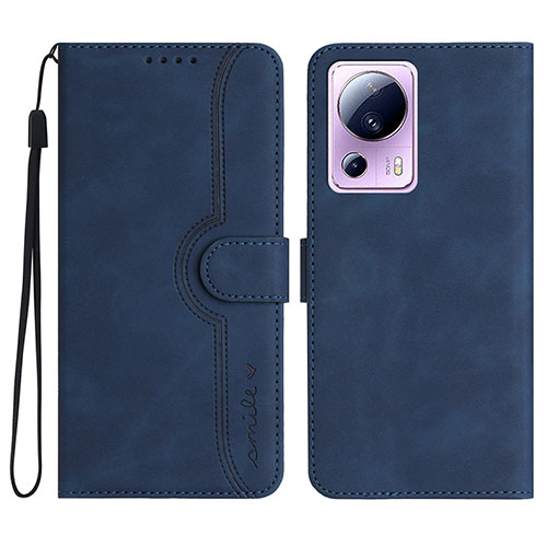 Leather Case Stands Flip Cover Holder YX2 for Xiaomi Mi 12 Lite NE 5G Blue