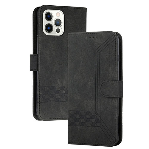 Leather Case Stands Flip Cover Holder YX4 for Apple iPhone 13 Pro Black