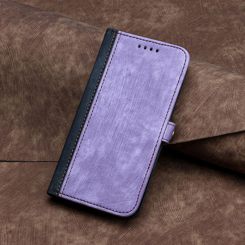 Leather Case Stands Flip Cover Holder YX5 for Apple iPhone 14 Purple