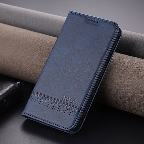 Leather Case Stands Flip Cover Holder YZ1 for Apple iPhone 14 Pro Max Blue