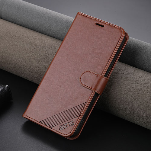 Leather Case Stands Flip Cover Holder YZ3 for Apple iPhone 14 Brown