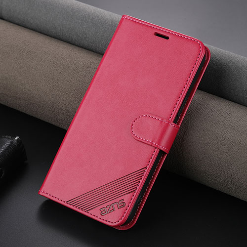 Leather Case Stands Flip Cover Holder YZ3 for Apple iPhone 14 Plus Hot Pink