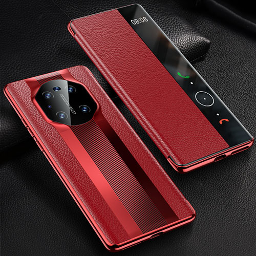 Leather Case Stands Flip Cover K01 Holder for Huawei Mate 40 Pro Red