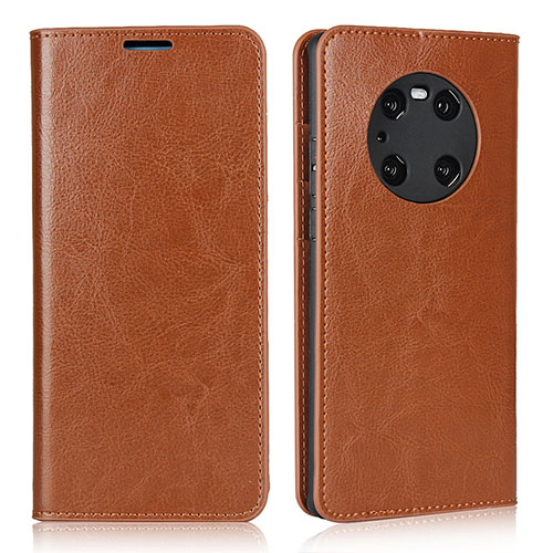 Leather Case Stands Flip Cover K02 Holder for Huawei Mate 40E Pro 4G Light Brown