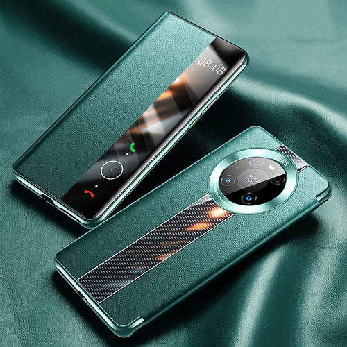 Leather Case Stands Flip Cover K05 Holder for Huawei Mate 40 Pro Cyan