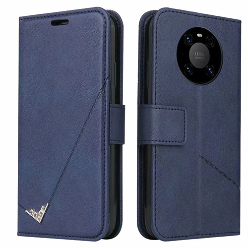 Leather Case Stands Flip Cover K06 Holder for Huawei Mate 40 Pro Blue
