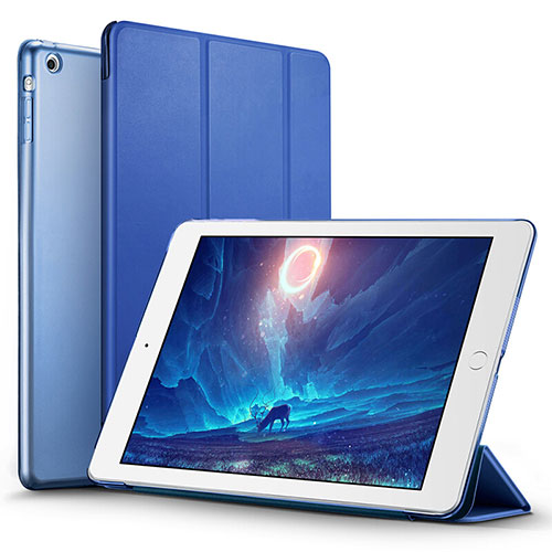 Leather Case Stands Flip Cover L01 for Apple iPad Air Blue