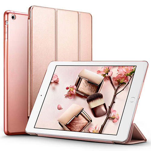 Leather Case Stands Flip Cover L01 for Apple iPad Air Rose Gold