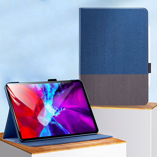 Leather Case Stands Flip Cover L01 for Apple iPad Pro 12.9 (2020) Blue