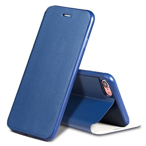 Leather Case Stands Flip Cover L01 for Apple iPhone SE (2020) Blue