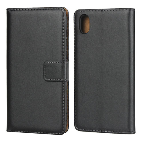 Leather Case Stands Flip Cover L01 for Huawei Enjoy 8S Black
