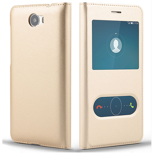 Leather Case Stands Flip Cover L01 for Huawei Honor Play 5 Gold