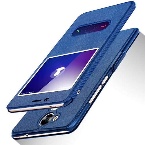 Leather Case Stands Flip Cover L01 for Huawei Honor V9 Play Blue