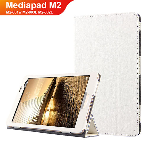 Leather Case Stands Flip Cover L01 for Huawei Mediapad M2 8 M2-801w M2-803L M2-802L White