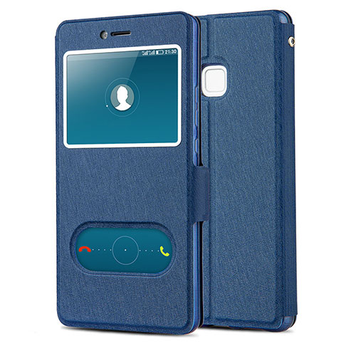 Leather Case Stands Flip Cover L01 for Huawei P9 Lite Blue