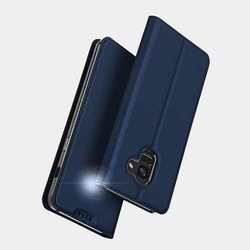 Leather Case Stands Flip Cover L01 for Samsung Galaxy A5 (2018) A530F Blue