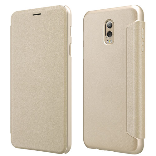 Leather Case Stands Flip Cover L01 for Samsung Galaxy C7 (2017) Gold