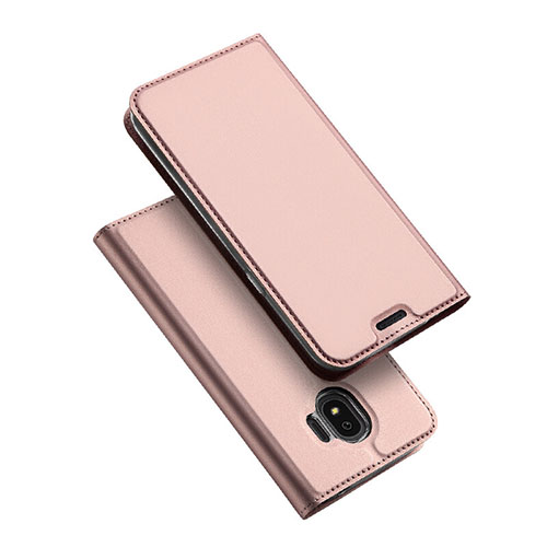 Leather Case Stands Flip Cover L01 for Samsung Galaxy Grand Prime Pro (2018) Rose Gold