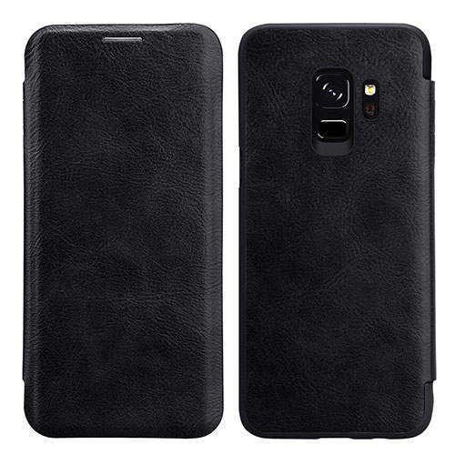 Leather Case Stands Flip Cover L01 for Samsung Galaxy S9 Black