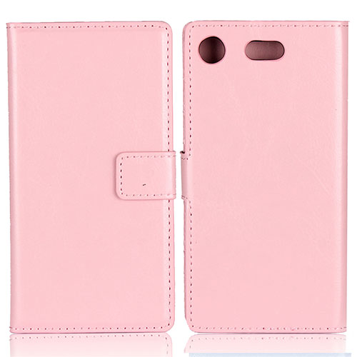 Leather Case Stands Flip Cover L01 for Sony Xperia XZ1 Compact Pink