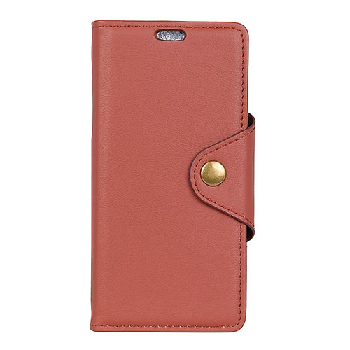 Leather Case Stands Flip Cover L01 Holder for Alcatel 1 Brown