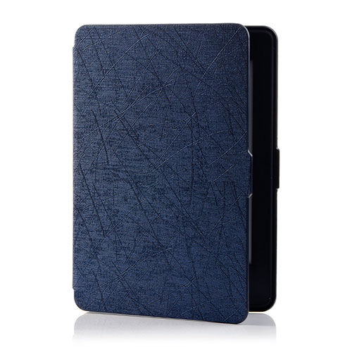 Leather Case Stands Flip Cover L01 Holder for Amazon Kindle 6 inch Blue