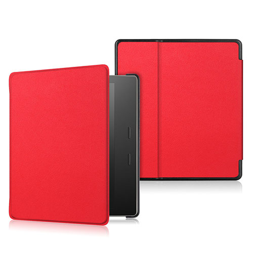 Leather Case Stands Flip Cover L01 Holder for Amazon Kindle Oasis 7 inch Red