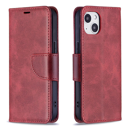 Leather Case Stands Flip Cover L01 Holder for Apple iPhone 13 Red