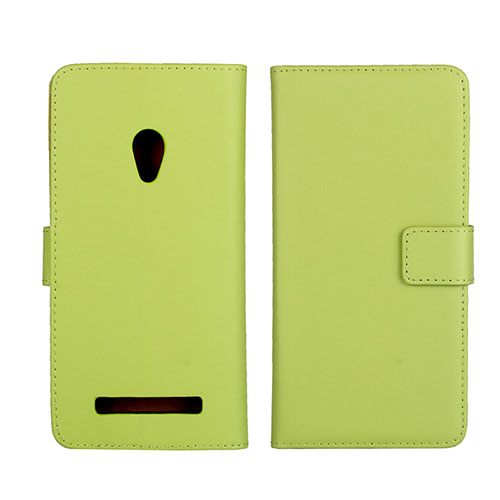 Leather Case Stands Flip Cover L01 Holder for Asus Zenfone 5 Green