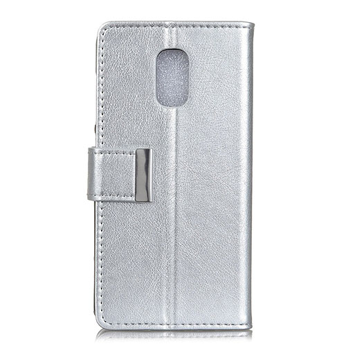 Leather Case Stands Flip Cover L01 Holder for Asus ZenFone V Live Silver