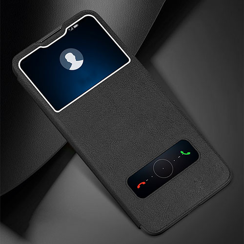 Leather Case Stands Flip Cover L01 Holder for Huawei Enjoy 10e Black